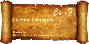 Csurka Fernanda névjegykártya